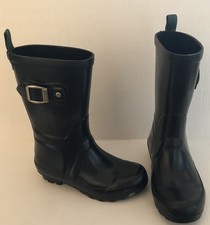 Kamik Kid s Youth 13 Black Waterproof Rain Boots, Buckle