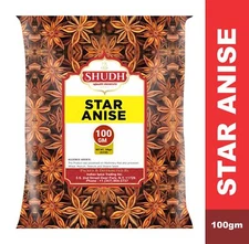 SHUDH STAR ANISE WHOLE 100 gm (3.5 oz) | Seeds Pods ~ All Natural