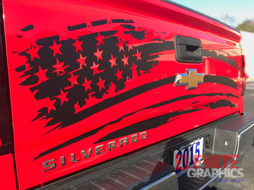 2007-2018 For Chevy Silverado Decals Flag Stripes Tailgate Graphic Vinyl Sticker - Picture 4 of 7