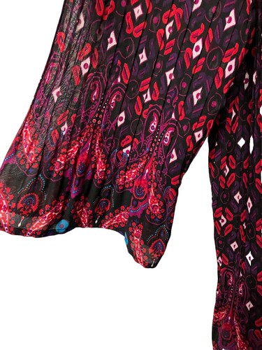Fashion Bug Women's Top Tunic Semi Sheer Blouse Plus Sz 3X Multicolor - Picture 4 of 7