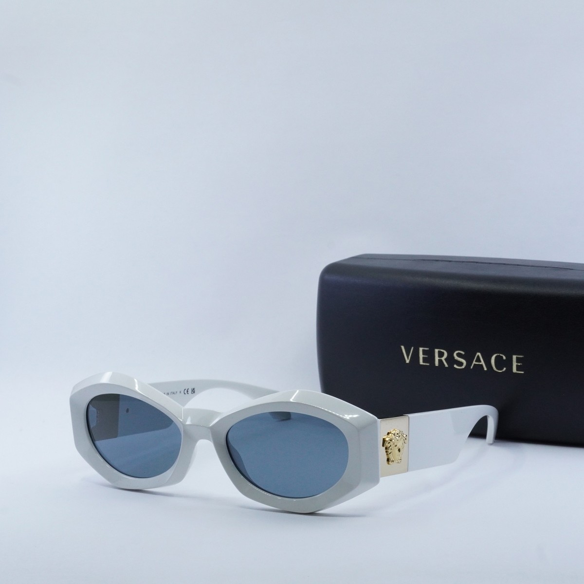 VERSACE VE4466U 546280 White/Dark Blue 54-19-140 Sunglasses