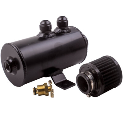 Universal Öl Catch Tank Ölsammler Ölbehälter Auffangbehälter Aluminum Schwarz
