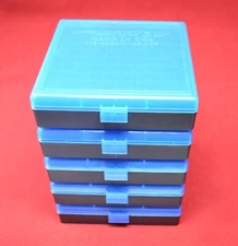 5 x AMMO BOXES BLUE 100 Round 40 S&W / 45 ACP - FREE SHIPPING