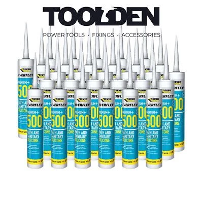 Everbuild Everflex 500TR Bath & Sanitary Silicone Sealant Clear 295ml (25 Tubes)
