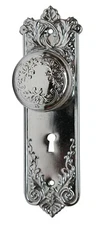 Antique Corbin Chrome Plated Steel Loraine Door Knob Set