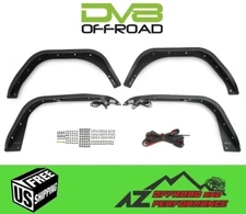 DV8 Offroad Front Rear Slim Fender Flares - Black for '18+ Jeep Wrangler JL JLU