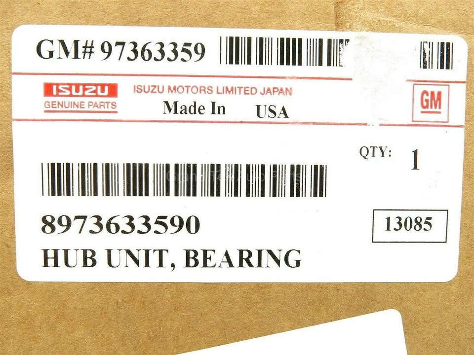 Conjunto de buje y cojinete de rueda delantero Isuzu Axiom Rodeo RWD 2002-04 NUEVO OEM Foto 2 de 2