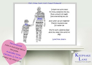 Papa Papa Figlio Figlia Grandad Festa Del Papa Compleanno Parola Poesia Regalo Personalizzato Ebay