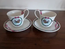 Royal Copenhagen JINGLE BELLS Cup & Saucer Sets Santa Christmas Denmark Rare 