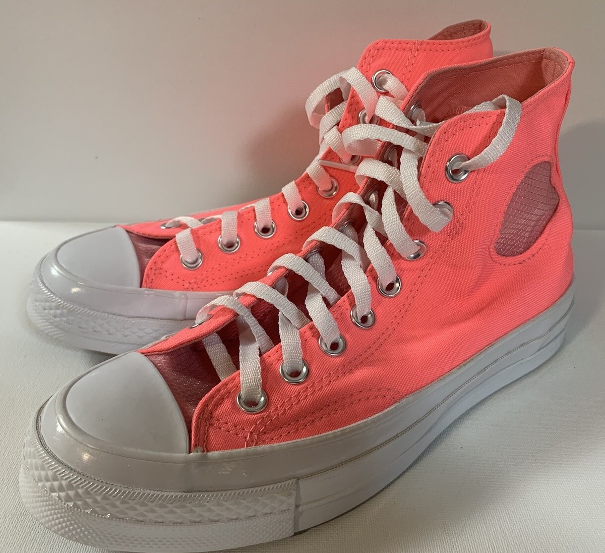 Converse Chuck Taylors high top Neon Pink Translucent Mesh Mens Women’s 