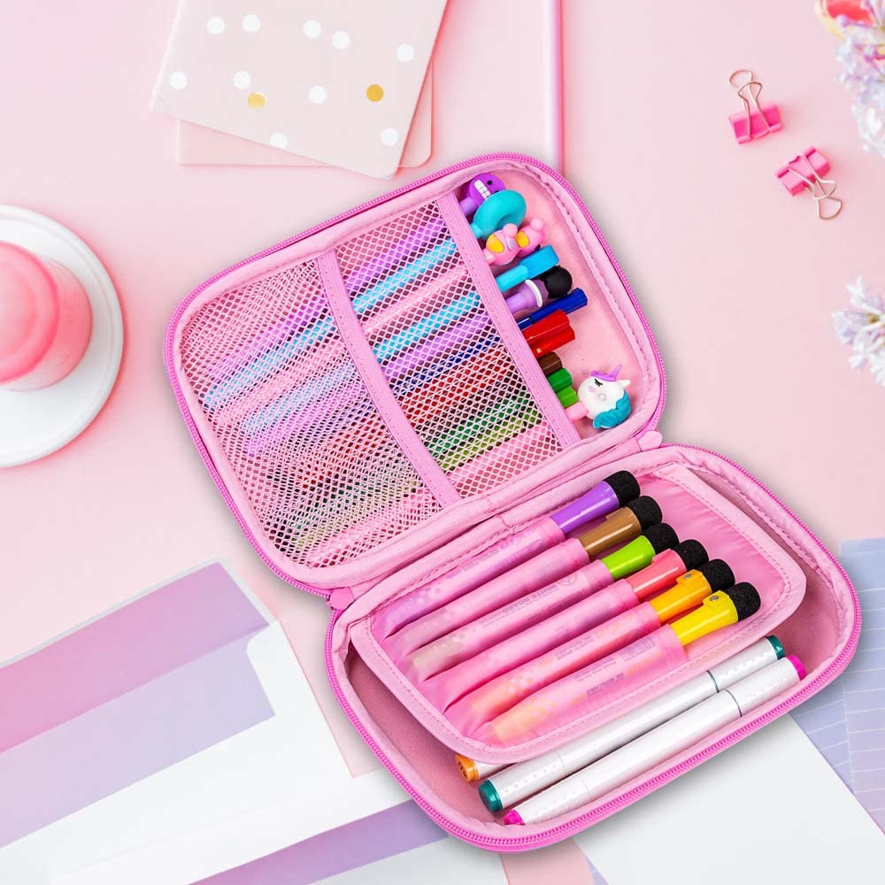  KLFVB Cute Unicorn Pencil Box for Kids，Big Capacity Girls  Black Pencil Case for School Gift : Office Products
