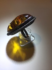 Vintage Oval Natural Baltic Honey Amber Ring