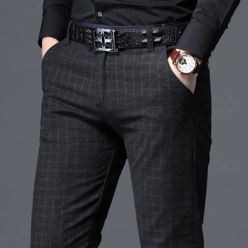 Pantalones de vestir casuales para hombre hot sale