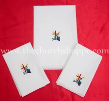 Altar Linen Set of 3, 1 Corporal, 1 Purificator 1 towel Vestments-Church-Priest