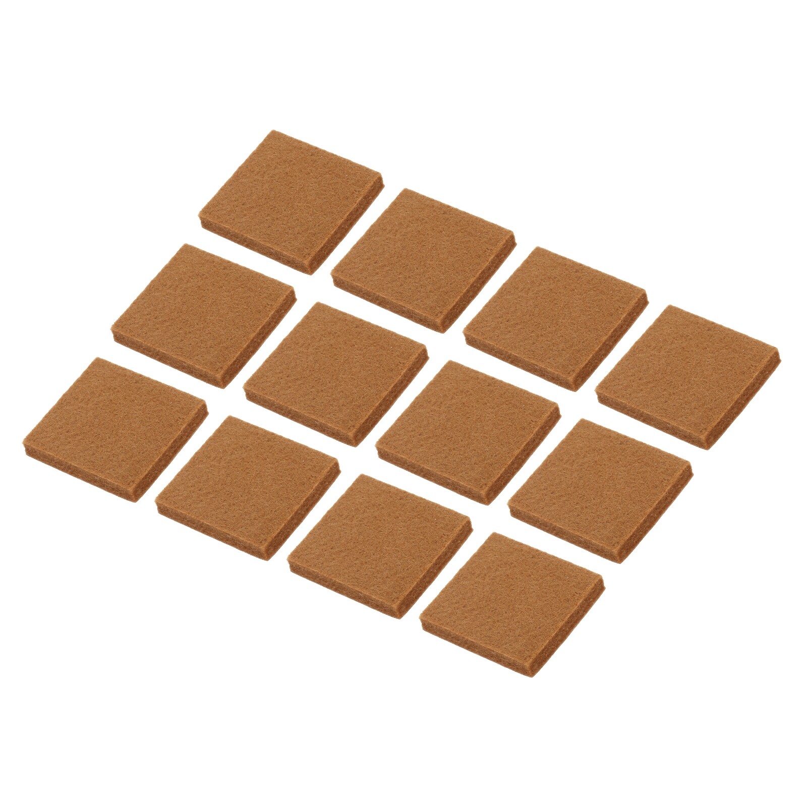 12pcs Square Felt Furniture Pads, 1.4x1.4 Inch for Furniture Hard Floor, Brown