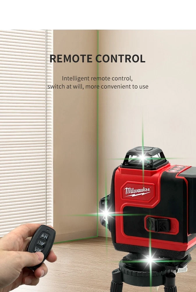 Milwaukee Laser Level Green 16 Lines 4D Self Leveling 360 Horizontal