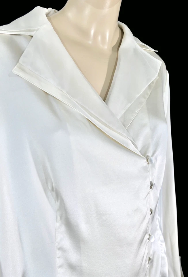 Blusa Doncaster Champagne Marfil Avant Garde Seda Talla Grande 16W Foto 3 de 4