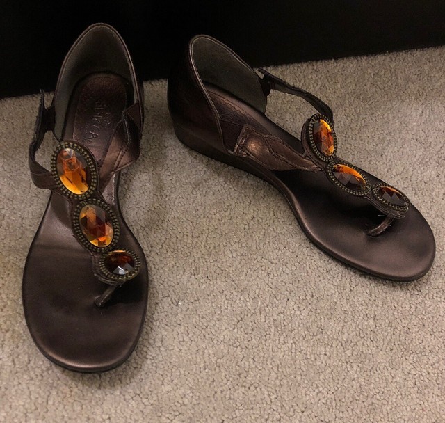 SBICCA Of California Jeweled Thong Wedge Heel Sandals Retro Style Womenâs Size 7 | eBay