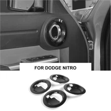 Interior Door Handle Bowl Cover Trim Decor for 2007-12 Dodge Nitro Carbon Fiber