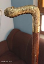 Antique Brass Royal Fashioned Vintage Wooden Walking Stick Cane Gift Mother's