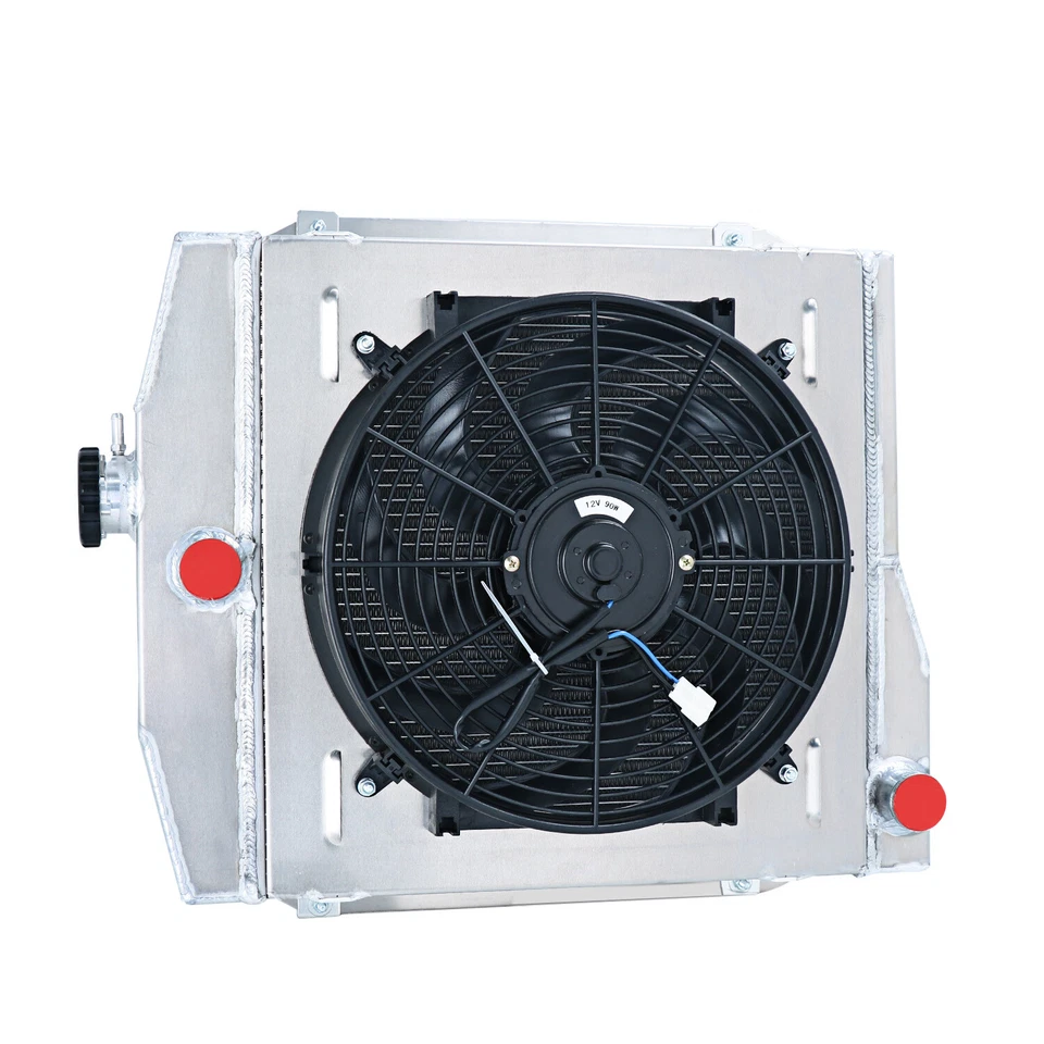 Radiador de 4 filas + ventilador de cubierta para Jeep Willys 1955 1959-1971 Jeep CJ3 CJ5 CJ6 MT Foto 4 de 4