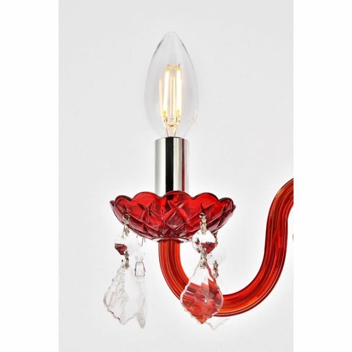 Crystal Pendant Red Light Fixture Chandelier Bedroom Bathroom Kitchen Lighting - Picture 5 of 9