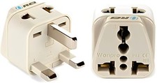 OREI USA to UK, UAE, Hong Kong, Type G Adapter Plug - 2 Pack Beige