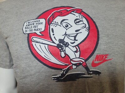 VTG Y2K Nike Mr Baseball Knock Your Balls Out Of The Park T Shirt