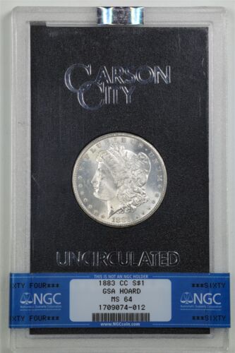 1883-CC $1 GSA Morgan Silver Dollar MS64 NGC 1709074-012 with Box & COA