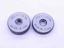 NEW M10 X 1.25 6g SOLID THREAD RING GAGES 10 GO NO GO P.D.'S = 9.160 & 9.042