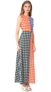 high neck flare dress