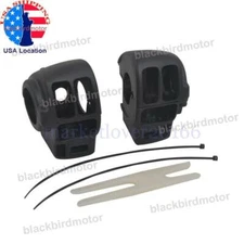 Black L&R Handlebar Hand Control Switch Housing Cover For Harley Touring '96-'13