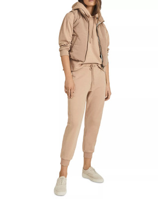 REISS Salma Zipper Detail Tan Jogger Pants Women's S Casual Sporty Minimalist