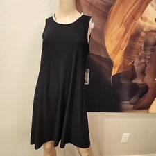 NWT KARL LAGERFELD Dress Womens 6 Paris Black A-Line Pearl Chain Sleeveless