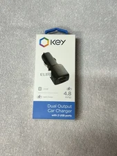 Key Dual Output Car Charger With 2 USB ports