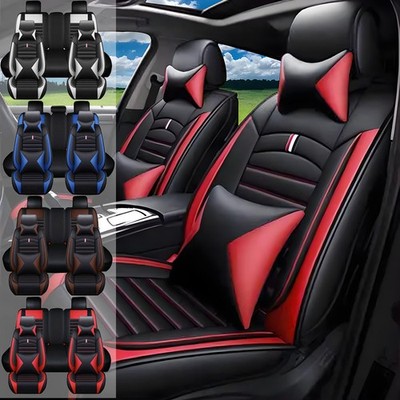 Leather Seat Covers For Toyota Highlander Front Rear Protector 5 Seats Cushion