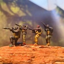 3D 1/64 African Mercenary 8 Soliders Miniature For Special Forces Sand Scene