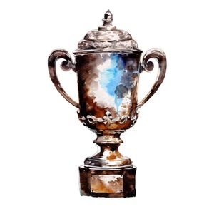 Rugby Sport Trophy Self Adhesive Vinyl Sticker