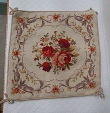 14" x 14" Handmade Needlepoint Petit Point Roses Pillow Cover