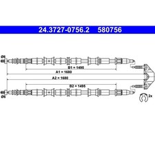 1x ORIGINAL® Ate Seilzug, Feststellbremse für Opel ZAFIRA A Großraumlimousine