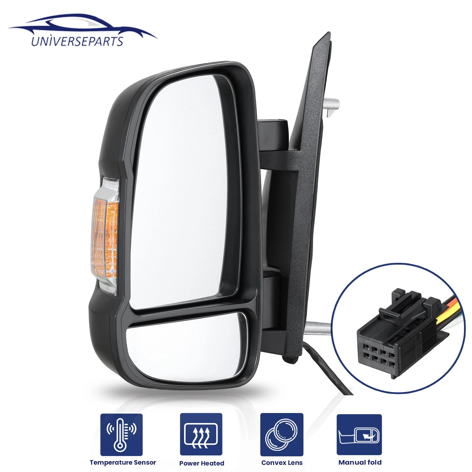 Driver Mirror Power Heated For 2014-2024 Ram Promaster 1500 2500 3500 Tem Sensor