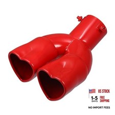 Car Exhaust Tip Heart Shaped Tail Pipe 2.48Inch OD 2.64x2.36Inch Outlet