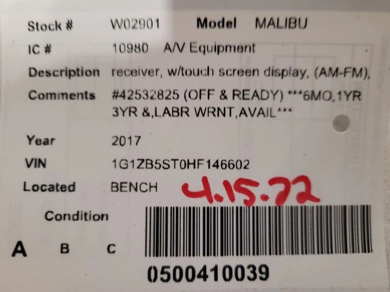 Equipo de audio receptor de radio ID 42554649 compatible con 17-18 TRAX 1344576 Foto 4 de 4