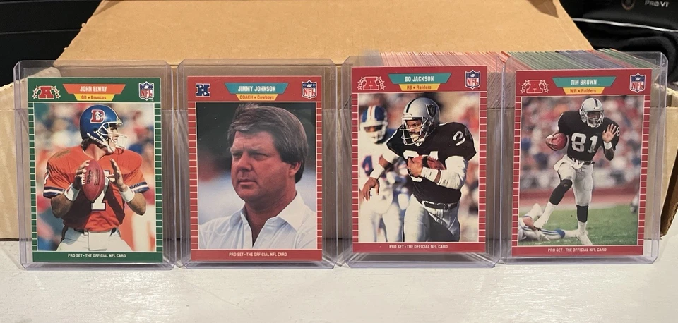 Lote de 350 tarjetas 1989 Pro Set NFL - Bo Jackson, Tim Brown, Jimmy Johnson, John Elway Foto 2 de 3