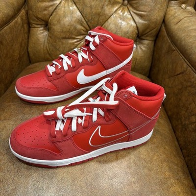 Nike Dunk Mens Size 12 Shoes Athletic High First Use University Red Sail NIB DS