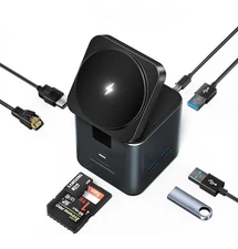 Laptop Docking Stations USB C Docking Station with Wireless Charging 4K HDMI