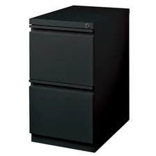 Hirsh 23-in Deep Mobile Pedestal File 2-Drawer File/File. Full Width Pull. Black