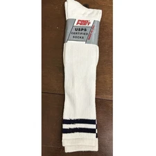Vtg 90s Striped USPS United States Postal Service Calf Socks Made USA 10-13 NOS