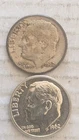 1962 P&D Roosevelt Silver Dime.  P-unc., D-F, But You Judge.      706.