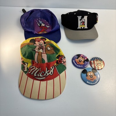 Vintage Walt Disney Mickey Mouse Hats Buttons Lot 6